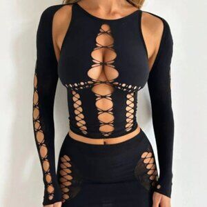 Outcast - OASIS STOCKING TOP BLACK - ONE SIZE